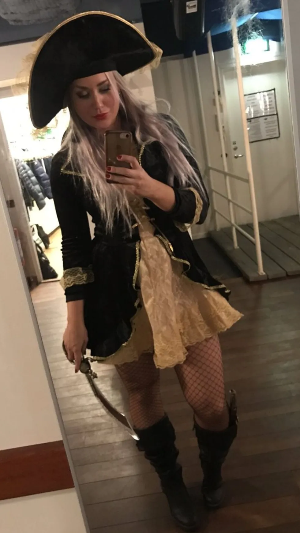 Sørøver Sort/Guld Kostume