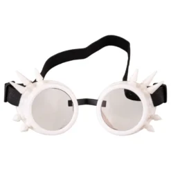 Steampunk Briller med Nitter Hvid
