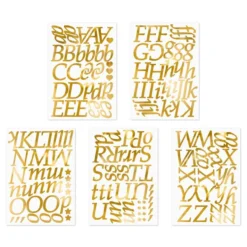 Stickers Bogstaver Guld Metallic