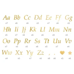 Stickers Bogstaver Guld Metallic