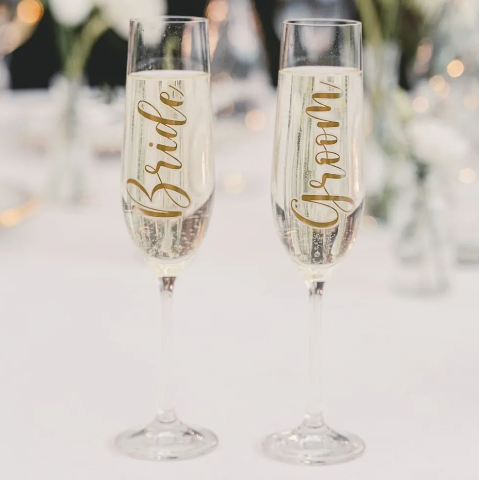 Stickers til Glas Bride & Groom