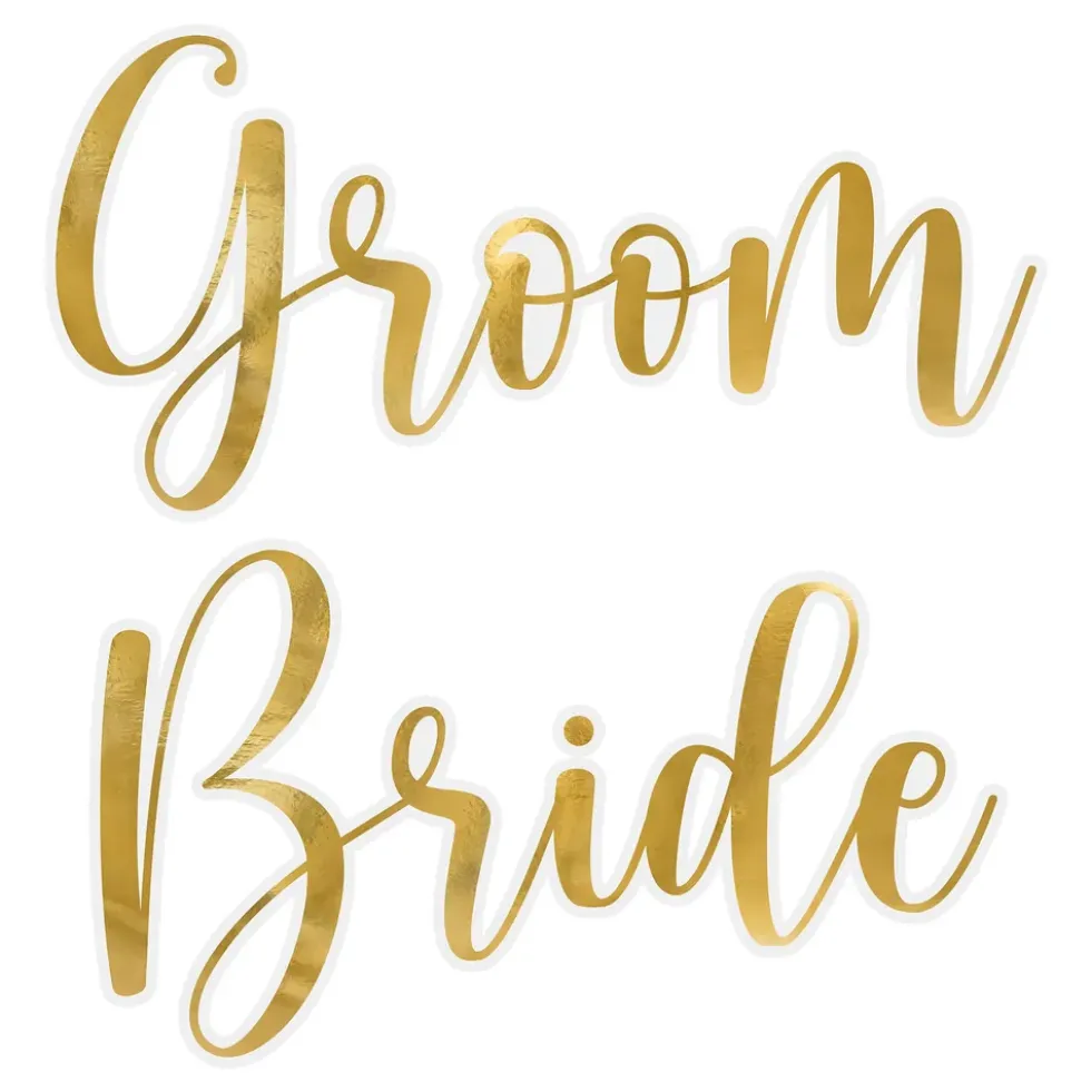 Stickers til Glas Bride & Groom