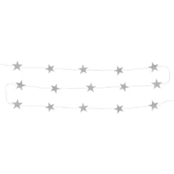 Stjerneguirlande Sølv/Glitter