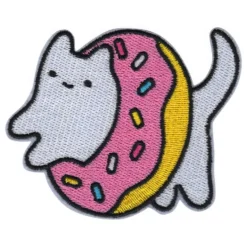 Stofmærke Kat i Donut