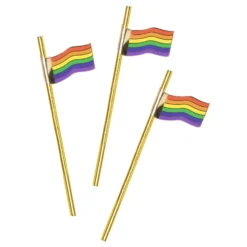Sugerør Prideflag Guld