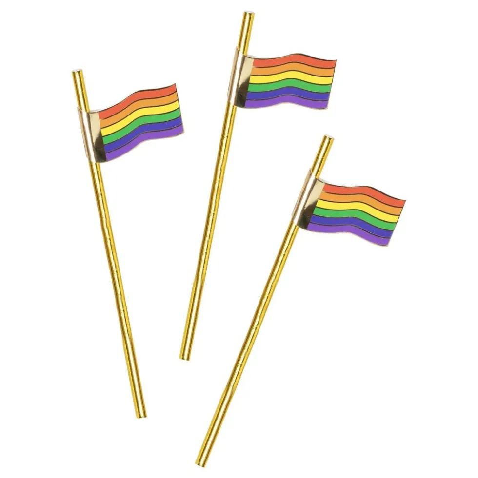 Sugerør Prideflag Guld