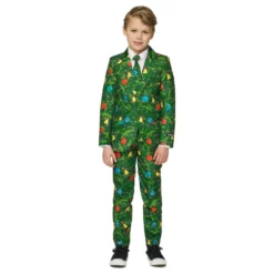 Suitmeister Boys Christmas Green Tree Light Up Jakkesæt