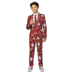 Suitmeister Boys Christmas Red Icons Light Up Jakkesæt