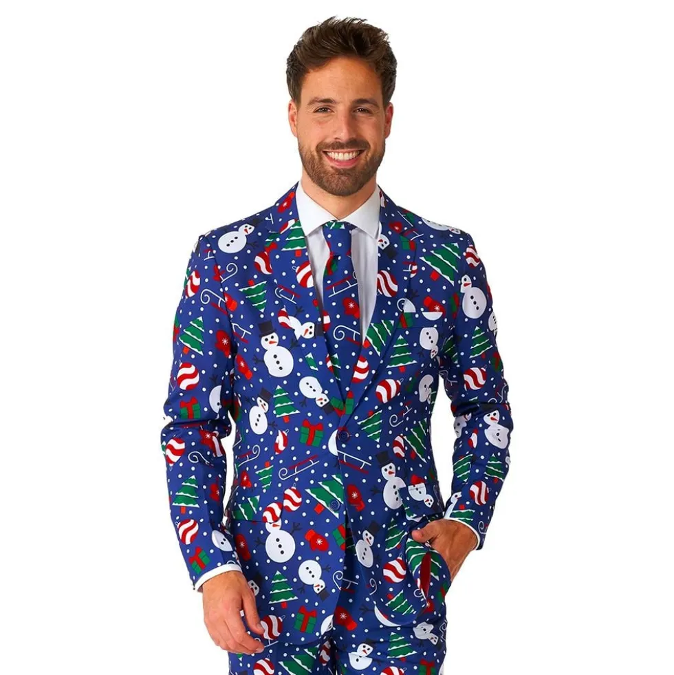 Suitmeister Christmas Snowman Blåt Jakkesæt
