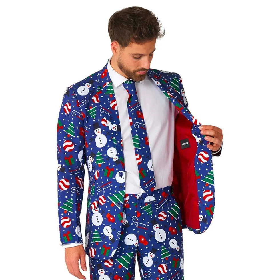Suitmeister Christmas Snowman Blåt Jakkesæt