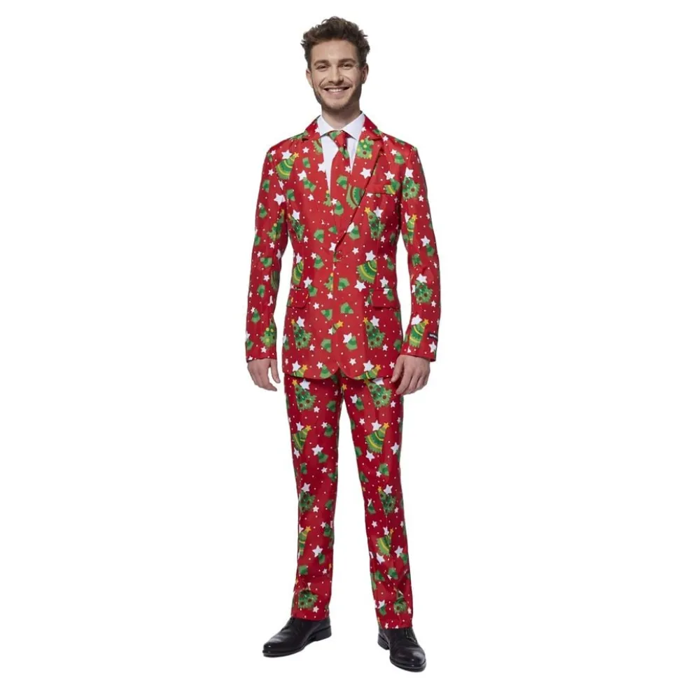Suitmeister Christmas Trees Stars Rødt Jakkesæt