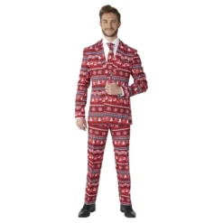 Suitmeister Nordic Pixel Rødt Jakkesæt