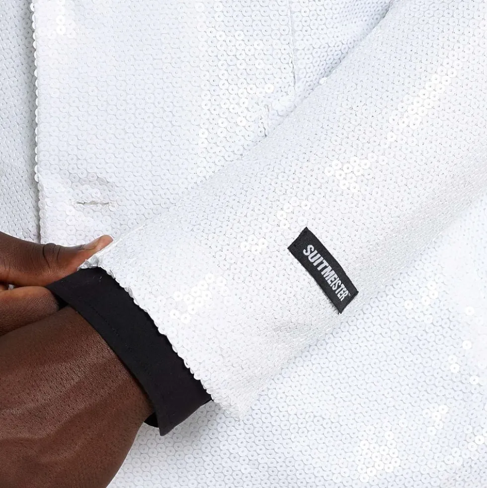 Suitmeister Pailletblazer Hvid