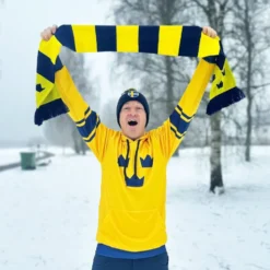 Sverigehalstørklæde Stribet Tre Kronor