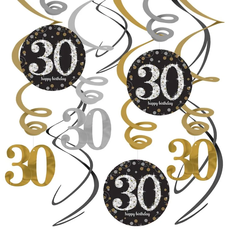 Swirls 30 Guld/Sølv Hængende Dekoration