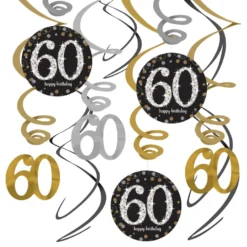 Swirls 60 Guld/Sølv Hængende Dekoration