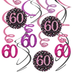 Swirls 60 Lyserød Hængende Dekoration