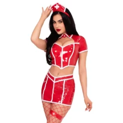 Sygeplejerske Red Alert Deluxe Kostume