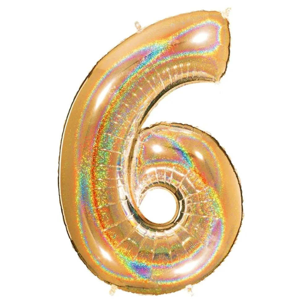 Talballon Glitter Guld