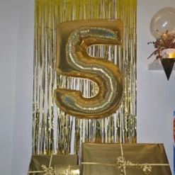 Talballon Glitter Guld