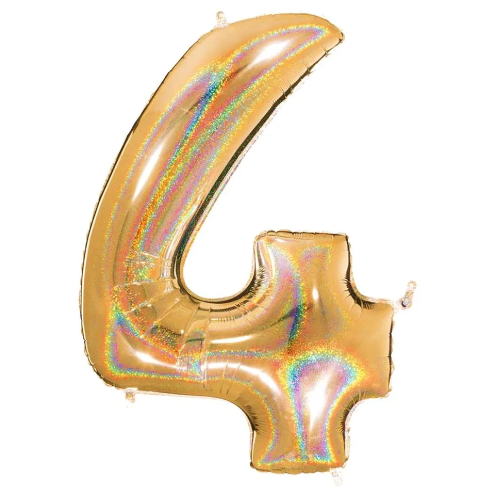 Talballon Glitter Guld