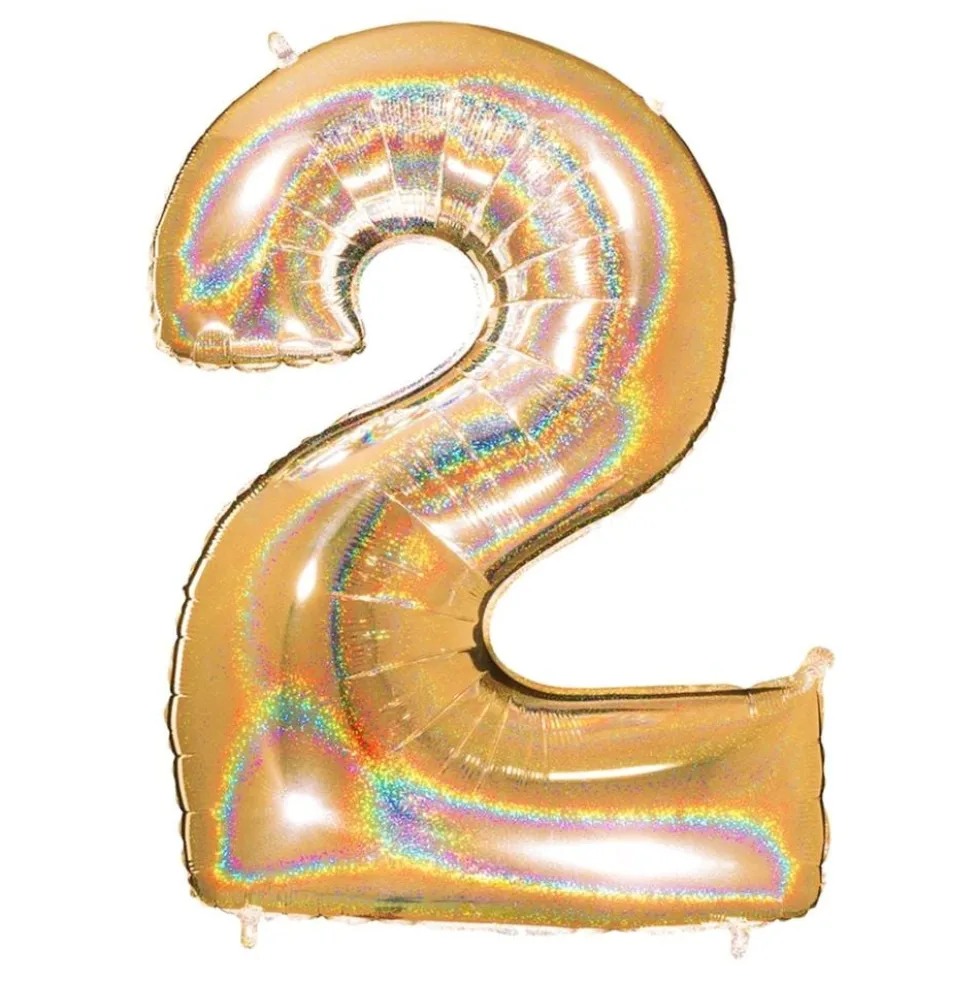 Talballon Glitter Guld