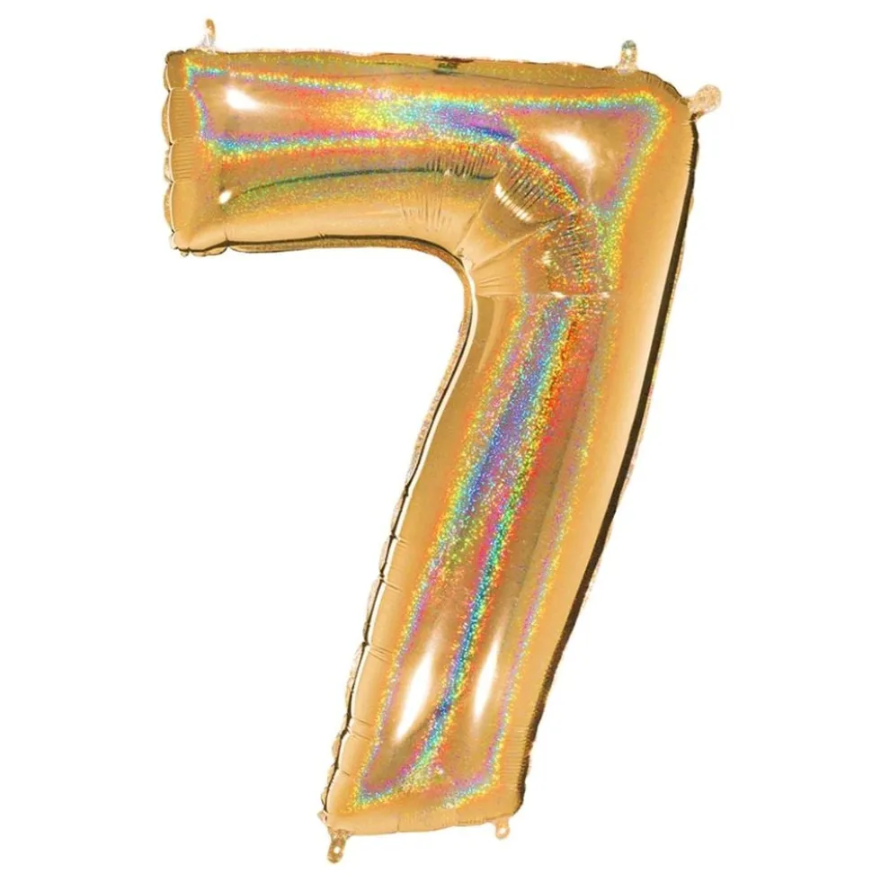 Talballon Glitter Guld