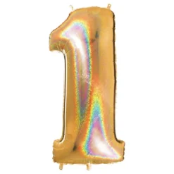 Talballon Glitter Guld
