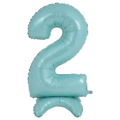 Talballon med Stativ Pastelblå
