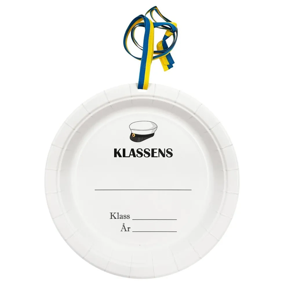Tallerken Student Klassens med Blå/Gult Bånd