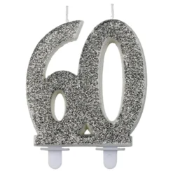 Tal-lys 60 Glitter Sølv