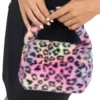 Taske i kunstpels Leopard Flerfarvet