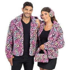 Taske i kunstpels Leopard Flerfarvet