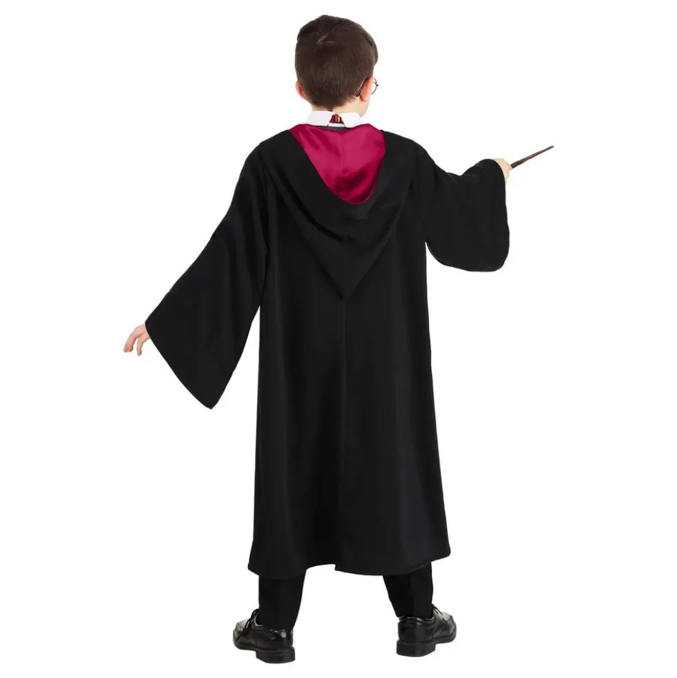 Troldmand Sort/Rød Børnekostume