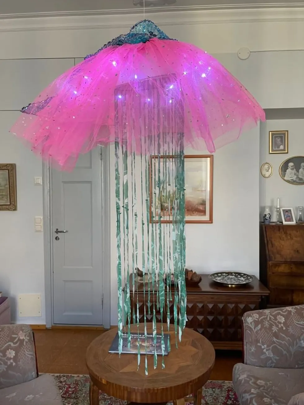 Tylskørt LED Pink