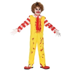Uhyggelig Fastfoodklovn Børnekostume