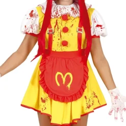 Uhyggelig Fastfoodklovn Kjole Kostume