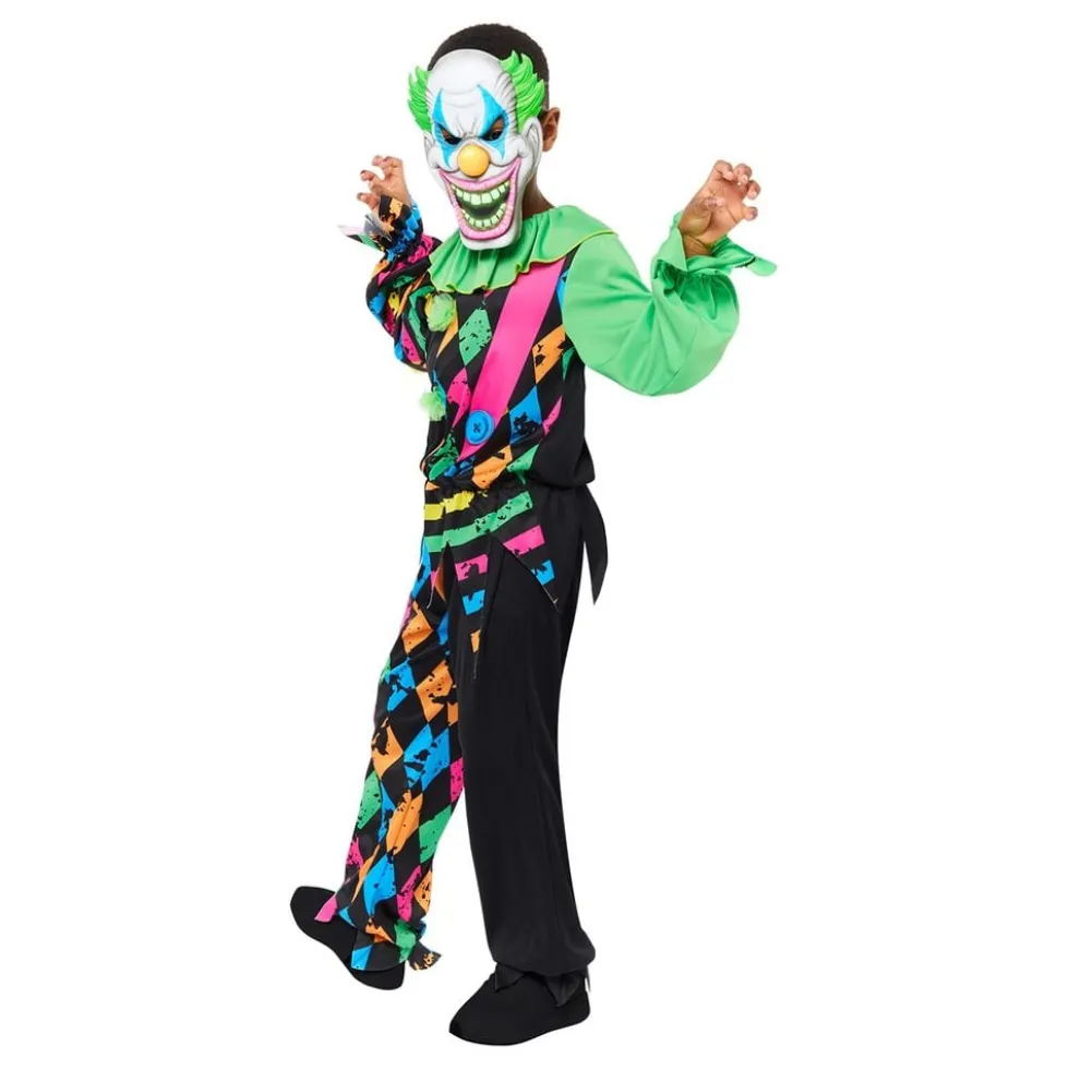 Uhyggelig Neon Klovn Børnekostume