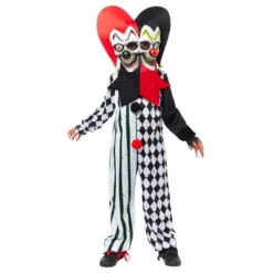 Uhyggeligt Two-Face Gøgler Børnekostume