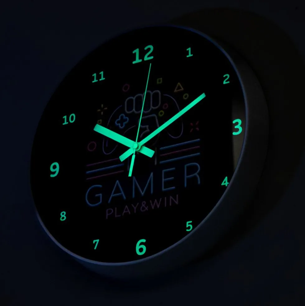 Vægur Gamer Glow in the Dark