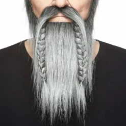 Viking moustache med skæg sort/hvid