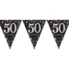 Vimpelguirlande 50 Guld/Sølv Glitter