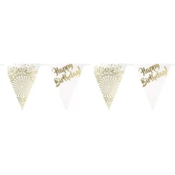 Vimpelguirlande Happy Birthday Guld