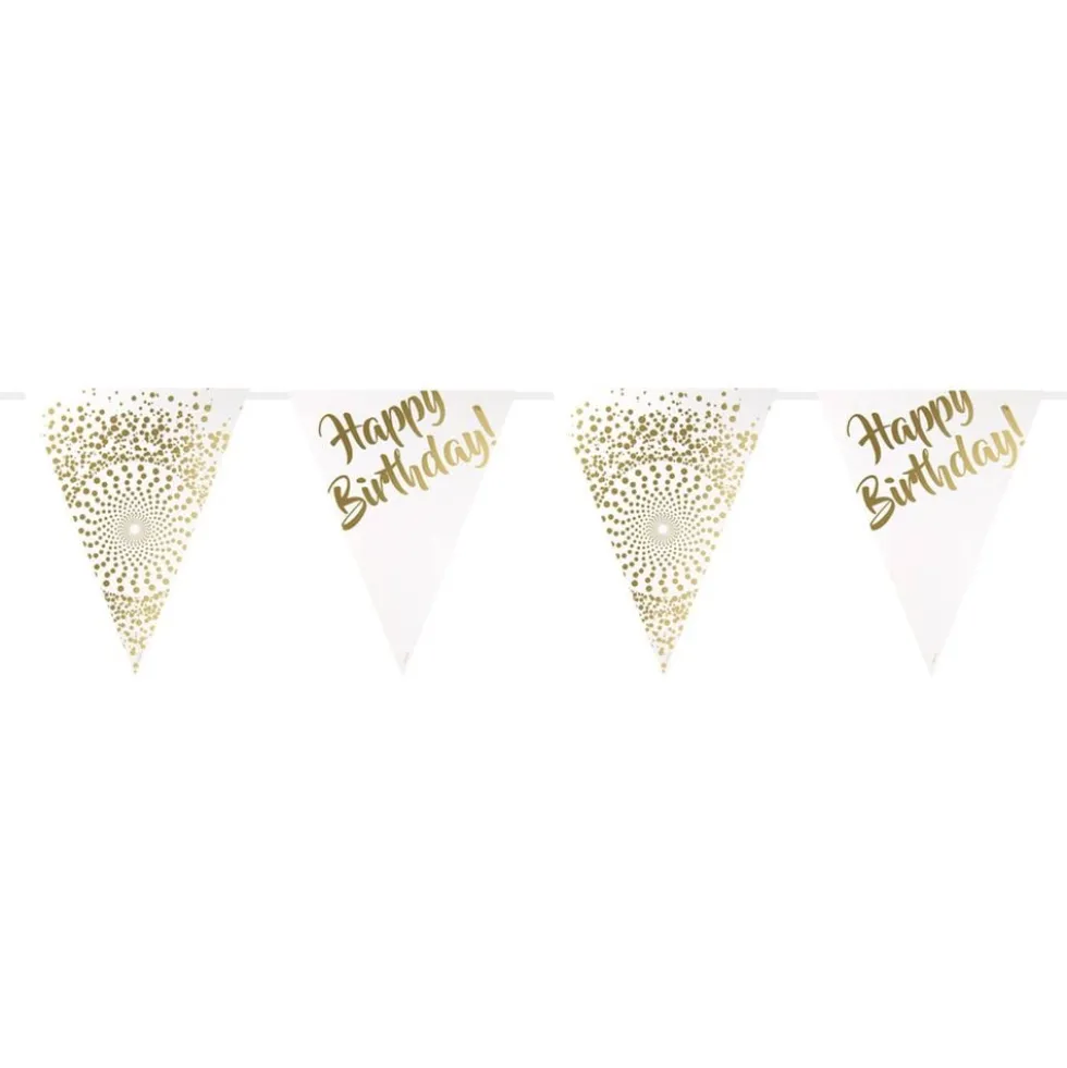 Vimpelguirlande Happy Birthday Guld