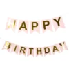 Vimpelguirlande Happy Birthday Lyserød