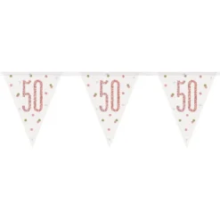 Vimpelguirlande 50 Hvid/Rosaguld
