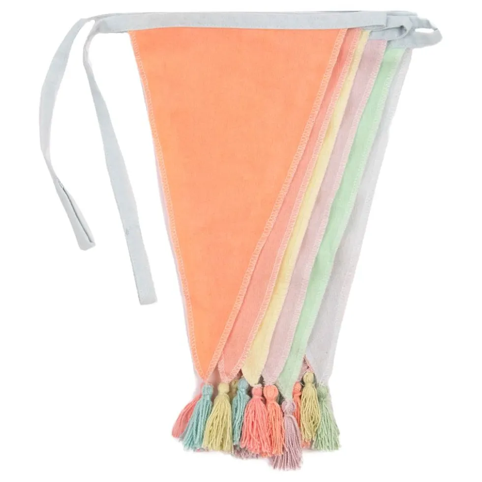 Vimpelguirlande i Stof Pastel