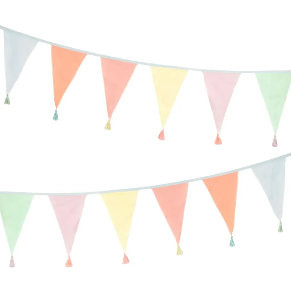 Vimpelguirlande i Stof Pastel