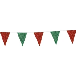 Vimpelguirlande Rød/Grøn Glitter