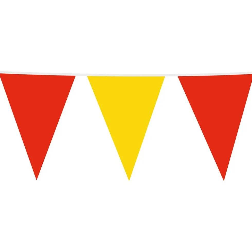 Vimpelguirlande Rød/Gul Stor